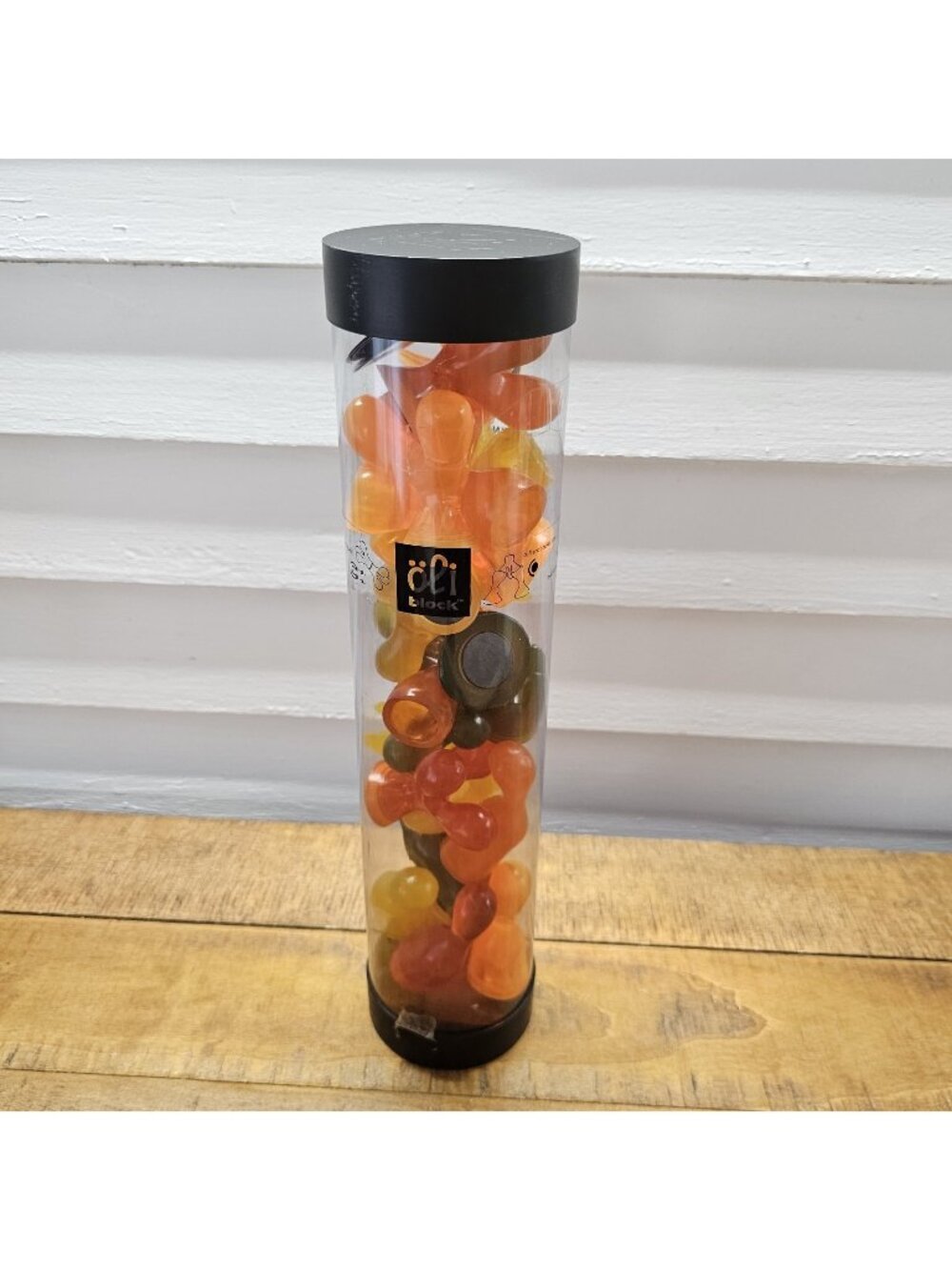 OLIBLOCK architectural building blocks 2001 -24 PC Set Clear Tube Orange